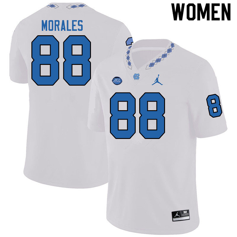 Jordan Brand Women #88 Kamari Morales North Carolina Tar Heels College Football Jerseys Sale-White - Click Image to Close